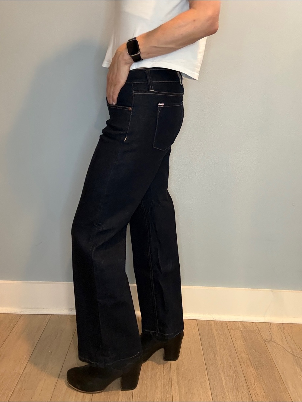 Alice + Olivia Bodie LR Bootcut Jeans Dark Indigo Low Rise Stretch Denim Size 29